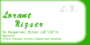 lorant mizser business card
